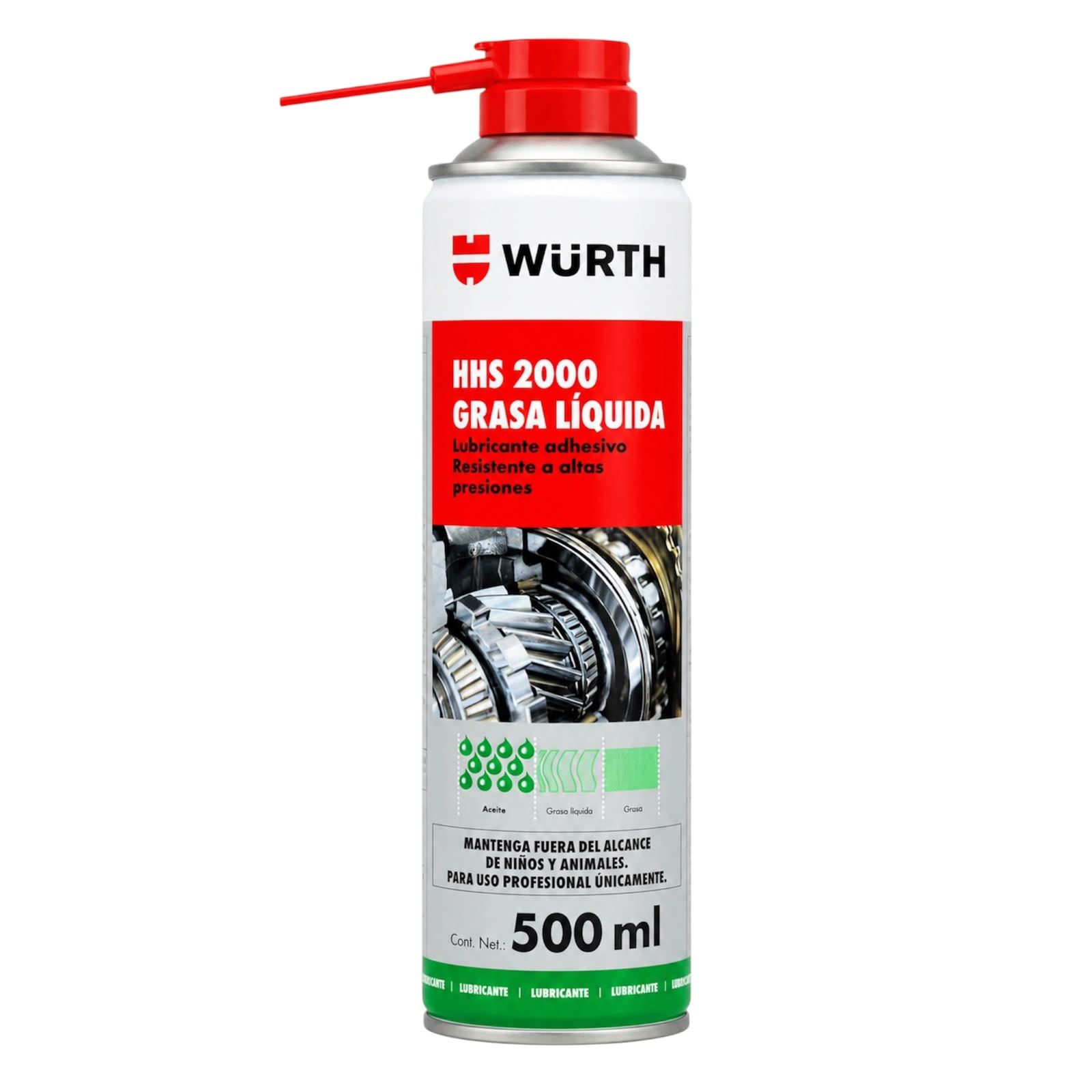 Grasa Líquida Wurth HHS 2000 500 ml Lubricante Adhesivo de Alto Rendimiento